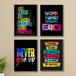 Motivational Multicolour Wall Art Frames - Pack of 4