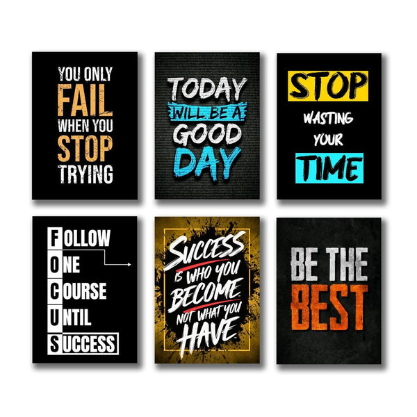 Modern Design Motivational Decorative frames - Pack of 6