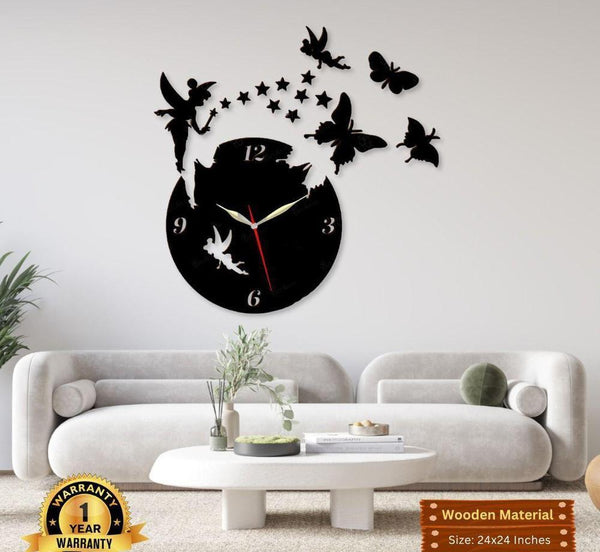 Beautiful Fairy Wooden Wall Clock