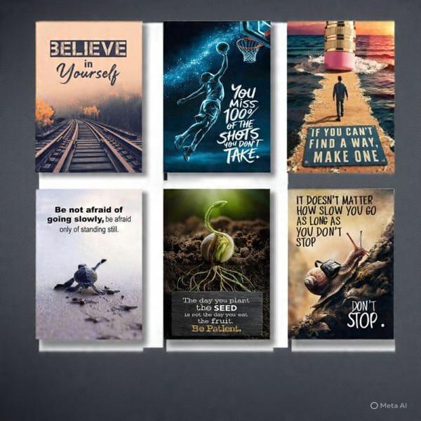 Motivational Wall Decor Frame - Pack of 6