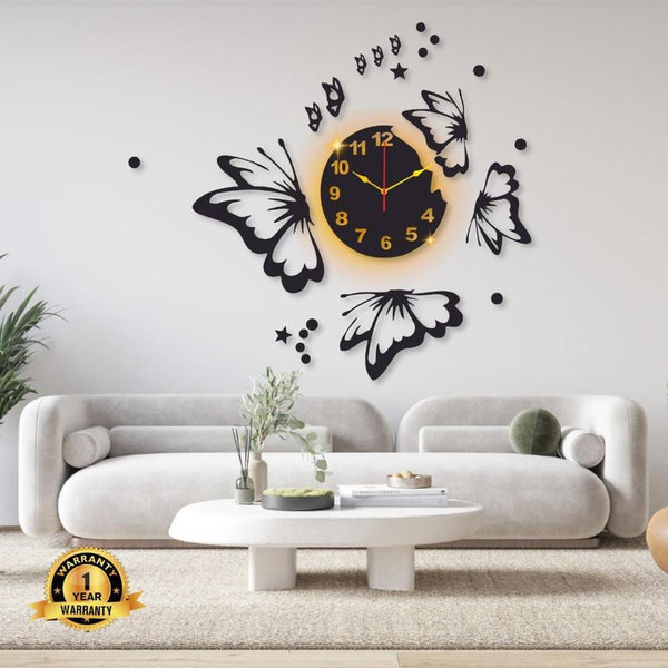 Beautiful Wooden Wall Clock with Backlight
