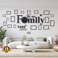 Family Wall hanging Wooden Clock with Frames